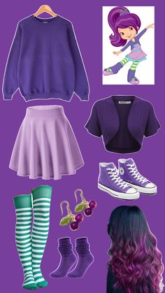 Purple Haired Halloween Costumes, Halloween Costumes Aesthetic Solo, Homecoming Duo Day Ideas, Characters With Purple Hair Halloween, Halloween Costumes For Purple Hair, Halloween Costume Purple Hair, Halloween Costumes With Purple Hair, Costumes With Purple Hair, Purple Hair Costume Ideas Halloween