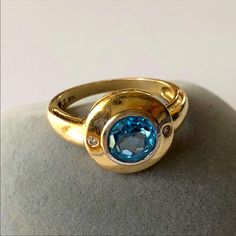 Full Stopi’ll Only Sell This One Of A Kind Heirloom Piece For The Right Price Or Trade. Okay, Now To The Stunning Detailsooak Antique Art Deco 14k Solid Gold & Platinum Krementz Genuine Topaz & Genuine Diamond Ring. Vibrant London Blue Topaz Bezel Set In Platinum W/ 2 Diamonds. Over 100 Yrs Old! Would Make For A Perfect Engagement Ring Or Simply A Ring To Love & Pass On To Your Daughter. 3.7g Hallmarked 14k Gold & Platinum. Approx Size 7. Please Note Antiques May Show Charming Signs Of Age. Topaz Rings, Topaz Diamond Ring, Bezel Set Ring, Bezel Ring, Perfect Engagement Ring, Antique Art Deco, Art Deco Jewelry, London Blue Topaz, London Blue