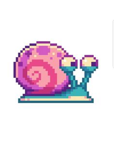 an image of a snail pixel art