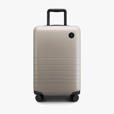 The Monos Carry-On, cabin size suitcase. Unbreakable polycarbonate shell, telescopic handle, whisper-quiet wheels, vegan leather details, and all-premium materials. Luggage Brands, Luggage Sizes, Spinner Luggage, Leather Luggage Tags, Carry On Suitcase, Shoe Bags, Luggage Cover, Leather Luggage, Suitcase Traveling