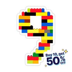 the number seven made out of lego blocks is on sale for $ 5 99 / piece