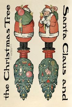 an old fashioned christmas card with santa claus