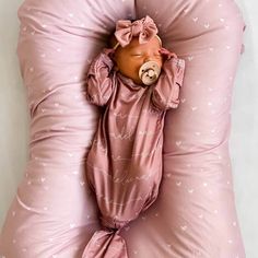 light dusty rose personalized newborn knot gown and hat set Gown Details, Caden Lane, Hospital Outfit, Toddler Blanket