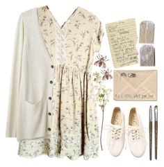 P.S. I Still Wait For You by polkadot333 on Polyvore featuring rag & bone, Vernissage, Monza and OKA Summer Cottage Core Outfits, Cottagecore Fashion Casual, Core Outfits, Teaching Outfits, Cottagecore Fashion, Hipster Style, Summer Cottage, Woman's Fashion, Zooey Deschanel