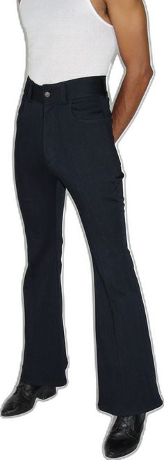 Classic Black Flare Jeans With Pockets, Business Casual Slim Fit Mid-rise Jeans, Slim Fit Mid-rise Jeans For Business Casual, Business Casual Mid-rise Slim Fit Jeans, Mid-rise Slim Fit Jeans For Business Casual, Business Casual Trousers Jeans With Five Pockets, Black Jeans For Work With Standard Cut Leg, Black Jeans With Five Pockets For Business Casual, Black Denim Bottoms With Standard Cut Leg