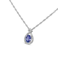 Rhodium Over Sterling Silver 8x6mm Oval Tanzanite and Cubic Zirconia Pendant 1.25ctw Elegant Oval Tanzanite Jewelry, Elegant Oval Brilliant Cut Gemstones, Fine Tanzanite Oval Pendant Jewelry, Diamond White Oval Jewelry With Birthstone, Classic White Gold Birthstone Gemstones, Classic Birthstone In White Gold Setting, Oval Diamond White Jewelry With Birthstone, White Gold Oval Gemstones Fine Jewelry, Formal Oval Necklace With Accent Stones