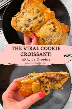 This Cookie Croissant recipe is a copycat for the viral crookies, aka croissant cookies from Paris. These crookies are so easy to make and went viral on TikTok. All you'll need are two ingredients: butter croissants (can be storebought) and chocolate chip cookie dough. The cookie croissant is warm and gooey on the inside with crispy croissant layers on the outside. So delicous and simple!!

// croissant cookies // crookies // Paris viral TikTok crookie recipe // Crossiant Cookie Recipes, Cookie Butter Croissants, Chocolate Crescent Cookies, Cheaters Croissant Dough, Croissant Chips, Chocolate Chip Croissant Cookies, Cookie Dough Crescent Rolls, Chocolate Chip Cookie Dough Croissants, Chocolate Covered Croissant