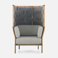 With Bower, Adam Goodrum sought to break away from the rigidity often associated with office and breakout furniture. Inspired by the rambling style nests created by the bowerbird, Bower is open, organic and gentle; bringing a natural and calm aesthetic to workplaces. The collection includes a work pod, armchair, meeting lounge, along with a range of adjustable acoustic screens and modular booth styles. Functionally, the architecture of this design controls acoustics as the undulating shapes catch and absorb noise, while aesthetically the vertical woven elements appear to be growing like vines. Entirely modular, Bower is designed for ease of assembling on-site, taking into account weight restrictions and lift dimensions. Work Pod, Calm Aesthetic, Space Copenhagen, Room Acoustics, Vertical Frames, Lounge Seating, Grey Oak, Armchair Design, 2 Seater Sofa