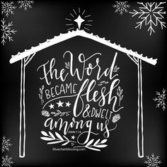 a black and white christmas card with hand lettering