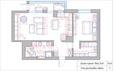 the floor plan for an apartment with two rooms