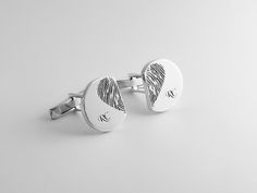 Fingerprint Cufflinks - Letters Cufflinks - Initials Cufflinks - Groom cufflinks - Groomsmen gift - Groomsmen Cufflinks - Father Gift Personalized Cuff Links can be engraved with a date, location, monogram, initials, special message, name, etc Makes great gifts for dads, graduates, boyfriends, grooms, and wedding parties. * Material: High Quality 925 Sterling Silver * Finished Color: Sterling Silver,Rosegold Filled or 18K Gold Filled * Customization : This product can be your wishes name,text,le Special Gift For Boyfriend, Wedding Cufflinks Groomsmen, Groomsmen Cufflinks, Initial Cufflinks, Engraved Cufflinks, Groom Cufflinks, Silver Gift Wrap, Personalized Cufflinks, Great Gifts For Dad