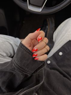 Red And Black Checkered Nails, Red Checker Nails, Ferrari Red Nails Design, Dark Colored Nail Ideas, Red Checkered Nails, Rock N Roll Nails, Checkered Nails, Red Nail Designs, Red Checkered