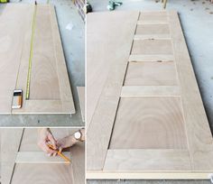 the process of making a diy wooden shelf