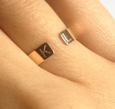 "Dainty and beautiful, this open 14 kt gold-filled personalized initial ring is great by itself or stacked. On each end you can have your first and last initials engraved, or simply the first initial of you and your loved one!! Approximately 4mm wide. If you prefer the stamped version of this ring, please click on this link below... https://www.etsy.com/listing/180684980/initial-ring-personalized-gold-ring Please don't forget to leave a message in the \"note to seller\" field upon checkout letti Stackable Rose Gold Initial Ring Open Design, Stackable Rose Gold Initial Open Ring, Rose Gold Initial Open Ring Stamped 14k, Stackable Open Initial Ring In Rose Gold, Rose Gold Open Initial Ring Stamped 14k, Personalized 14k Gold Open Midi Ring, Rose Gold Open Rings With Initials, Rose Gold Open Ring With Initials, Personalized Yellow Gold Open Midi Rings