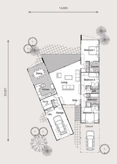 the floor plan for this modern house