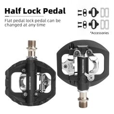 an image of a pair of pedals with the words half lock pedal