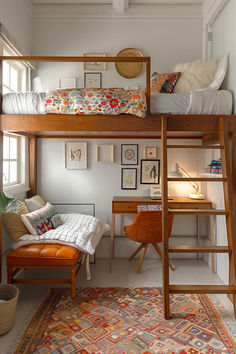 40 Stylish Loft Bedroom Designs for Eclectic Living Small Room Ideas Aesthetic Loft Bed, Lofted Bed Apartment, Loft Bed With Shelves Underneath, Bedrooms With Mezzanine Floor, Loft Bed Tiny Room, Loft Bed With Office Underneath, Half Loft Bedroom, How To Build A Loft In A Bedroom, Cozy Space Under Loft Bed