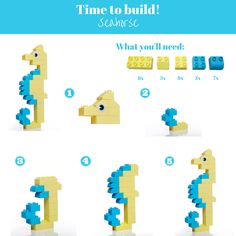 instructions on how to build a lego seahorse