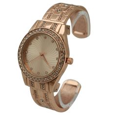 This Rhinestone Shiny Bangle Watch from Olivia Pratt is super trendy, featuring a durable materials band and face, this watch is the perfect addition to your accessory collection. Olivia Pratt is always looking after new designs to improve your style! Using the best quality materials available in all of our products to ensure long durability in your every day wear. Please be aware, color vibrancy of the product might change from device to device. If you have questions we're here to help! Party Rose Gold Diamond Watch, Trendy Rose Gold Watch For Party, Trendy Rose Gold Party Watch, Improve Your Style, Bangle Watches, Gold Rhinestone, New Designs, Every Day, Bangles