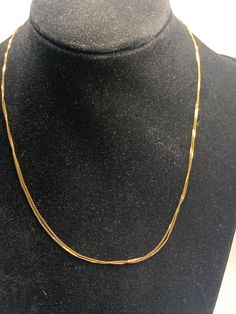 Lovely double strand 16 inch gold chain necklace, 2.2 grams of 14 kt gold Dainty Yellow Gold Double Chain Jewelry, Dainty Double Chain Necklaces For Formal Occasions, Dainty Double Chain Necklace For Formal Occasions, Dainty Double Chain Necklace For Formal Events, Yellow Gold Double Chain Necklace For Formal Occasions, Dainty Yellow Gold Double Chain Necklace, Formal Yellow Gold Necklace With Double Chain, Gold Double Strand Figaro Chain Necklace, Dainty Double Strand Figaro Chain Necklaces