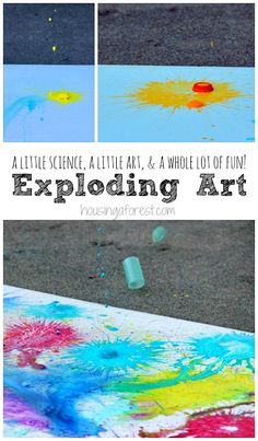 an art project for kids to do while they are in the process of painting with colored paint