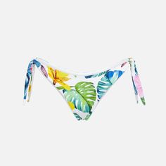 Woman swim briefsFlower printAdjustable strings Multicolor String Swimwear For Poolside, Multicolor Floral Print Tie-side Swimwear, Multicolor Floral Print Bottoms For Sunbathing, Summer Floral Print Tie-side Bottoms, Tropical Tie-side Bottoms With Floral Print, Tropical Floral Print Tie-side Bottoms, Tropical Multicolor Tie-side Bottoms, Tropical Style Printed Tie-side Bottoms, Multicolor Floral Print Tie-side Bottoms