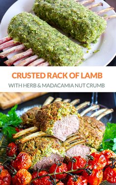 grilled rack of lamb with herb and madam nut crumbs