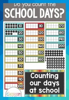 a poster with the words do you count the school days? and numbers on it