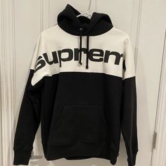 100% Authentic Supreme Hoodie, Bought Online In Aug 2017. Worn Once, Excellent Condition And Looks Brand New. No Roles, Rips, Stains And From Smoke-Free Home. Size Small Measures 22” Across Armpit To Armpit, 25” From Top Of Shoulder To Bottom Selling Because I Have Wayyyy Too Many Hoodies. Black Long Sleeve Hoodie With Logo, Sporty Black Outerwear With Logo, Black Hoodie With Logo Detail For Winter, Black Hooded Sweatshirt With Logo, Black Hoodie With Logo For Streetwear, Urban Black Logo Sweatshirt, Urban Black Sweatshirt With Logo, Urban Style Black Logo Sweatshirt, Black Hooded Hoodie With Logo