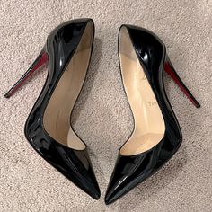 Reposhing This Item I Purchased From @Hotmomsofcville. Love Them But Sadly They Do Not Fit Me. Or Will Trade For Same Size 39. Questions? Leave A Comment Below! Black Luxury Patent Leather Court Shoes, Luxury Black Patent Leather Court Shoes, Black Patent Leather Heels With Red Sole, Black Classic Patent Leather Heels, Luxury Black Heels With Red Sole, Luxury Black Heels With Round Toe, Business Black 4-inch Heels, Black Patent Leather Heels With Leather Sole, Black High Heel Court Shoes With Red Sole