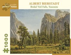 a puzzle box with an image of mountains and trees in the background that says,'bridal veils, yosemite '