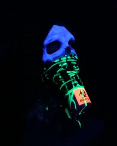 UV Reactive Survivor Bio Hazard Skull Mask with Attached Rotting Hood - Zagone Studios, LLC Evil Clown Mask, Old Man Mask, Bio Hazard, Skeleton Mask, Zombie Mask, Monster Mask, Halloween Iii, Clown Mask, Head Mask