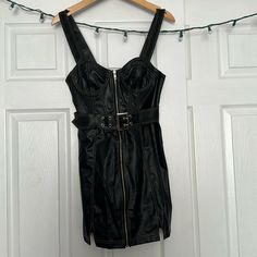 Super Comfortable And Flattering Leather Dress Black Leather Dress, Sparkly Mini Dress, Black Leather Dresses, Turtleneck Sweater Dress, Corduroy Dress, Urban Dresses, Bustier Dress, Printed Wrap Dresses, Urban Outfitters Dress