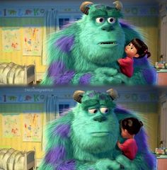 Quiero un amor como el de Boo, que me abrace cuando sienta miedo, que me haga reír cuando me sienta triste , pero que sobre todo se juegue por mi ,que no se rinda y que luche hasta el final. Buu Monster Inc, Sully And Boo, Monsters Inc Characters, Monster Co, Monsters Inc Boo, Disney Characters Wallpaper, Disney Icons, Disney Monsters, Childhood Movies