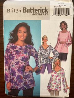 a women's blouse and top sewing pattern from butterick