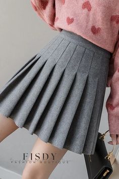 Fisdy - Elegante falda plisada de mujer de corte en A y cintura imperio Preppy Shorts, Short Pollera, Winter Knitwear, Skirt Skirt, Color Fabric, Pleated Mini Skirt, Short Skirt, Type A, Types Of Skirts