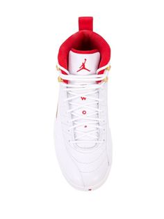 Jordan Air Jordan 12 Fiba - Farfetch Drippy Shoes, Jordan Shoes Girls, Air Jordan 12, Jordan Air, Jordan 12, Jordans 12, At Home Workout Plan, Dope Nails, White And Red