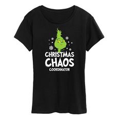 She will love showing off her holiday style in this Women's Dr. Suess Little Grinch Chaos Coordinator Graphic Tee. She will love showing off her holiday style in this Women's Dr. Suess Little Grinch Chaos Coordinator Graphic Tee. FEATURES Short sleeves CrewneckFABRIC & CARE Solid Colors: Cotton ; Heather Colors: Cotton/Polyester Machine wash Imported Size: Large. Color: Black. Gender: female. Age Group: kids. Christmas Chaos, Grinch T Shirt, Chaos Coordinator, Dr Suess, Christmas Pajama Set, Cute Shirt Designs, Cotton Pajama Sets, Xmas Shirts, Latest T Shirt