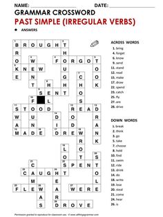 a crossword puzzle with words and pictures