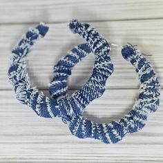 Distressed denim hoop earrings are a true statement piece that will add a pop to your outfit. Trendy Blue Hoop Earrings For Spring, Trendy Hoop Earrings For Beach In Spring, Trendy Hoop Earrings For Spring Beach Events, Casual Blue Earrings For Spring, Casual Summer Hoop Earrings, Casual Hoop Earrings, Your Outfit, Distressed Denim, Statement Pieces