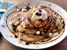 Double Chocolate Pancakes, Chocolate Chip Pancakes Recipe, Food Network Recipes Pioneer Woman, Ree Drummond Recipes, Double Chocolate Chip Muffins, Bagel Breakfast Sandwich, Chocolate Pancakes, Chocolate Chip Pancakes, Chocolate Hazelnut Spread