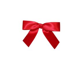 a red bow on a white background