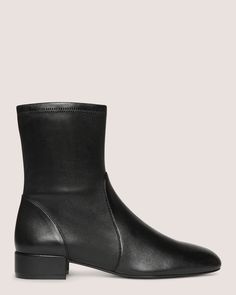 ODETTA CITY 25 STRETCH BOOTIE | Stuart Weitzman Sock Bootie, Booties Outfit, Nappa Leather, Stuart Weitzman, Minimalist Fashion, Bootie, Block Heels, Heel Height, Ankle Boot