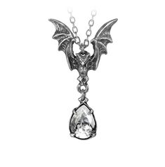 Make a statement with this unique unisex la nuit pendant in pewter. this gothic-style pendant is perfect for making a bold fashion statement that stands out from the crowd. get yours today! Alchemy Gothic Jewelry, Bat Pendant, Flying Bat, Bat Necklace, Alchemy Gothic, Pewter Pendant, Drop Pendant Necklace, Claw Setting, Wing Necklace