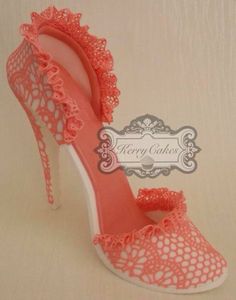 R.I. high heel shoe Sugar Veil, Cake Hat, Sugar Lace, Fashion Cake