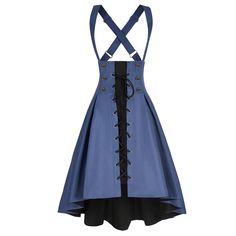 PRICES MAY VARY. Women suspender Gothic Steampunk Skirt is made of 100% Polyester, more stylish and comfortable to wear Package includes: 1 Suspender Gothic Skirt Features: this Casual suspender high-low Overall Skirt is feature with adjustable straps for a dash of retro adoration.High waist with decoration buttons in the front and removable tether, high low skirt, make you look cute and very cool. Adjustable shoulder straps and adjustable back,More great fit for your figure! Occasion: The Steam Casual Steampunk Outfits, Steampunk Party, Steampunk Skirt, Gothic Skirt, Skirt Jumper, Overall Skirt, Suspenders For Women, Skirt High Waist, Anime Cosplay Costumes