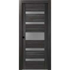 the front door is made from wood and has glass inserts on each side, along with