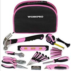 a pink and black workpro tool kit