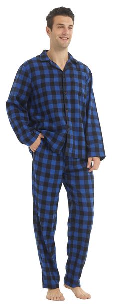 PRICES MAY VARY. Super Comfort Flannel Pajamas Men: Mens flannel pajamas sets are made from cotton and polyester.This means extra softness and comfy breathability to make hitting the sheets a treat. Double Brushing makes fabric really soft and warm and becomes softer with every wash.Our flannel is shrinkage controlled to not shrink more than 5% Classic Design: Long sleeve button down night shirt with notch-collar, front pocket and contrast trims. This men's pajamas set have two side seam pockets Mens Pyjama Bottoms, Plaid Pjs, Mens Flannel Pajamas, Flannel Pajama Bottoms, Lounge Wear Set, Mens Nightwear, Mens Pajamas Set, Flannel Pajama Sets, Red Flannel