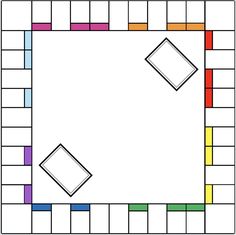 a floor plan with different colored squares and rectangles on the top one side